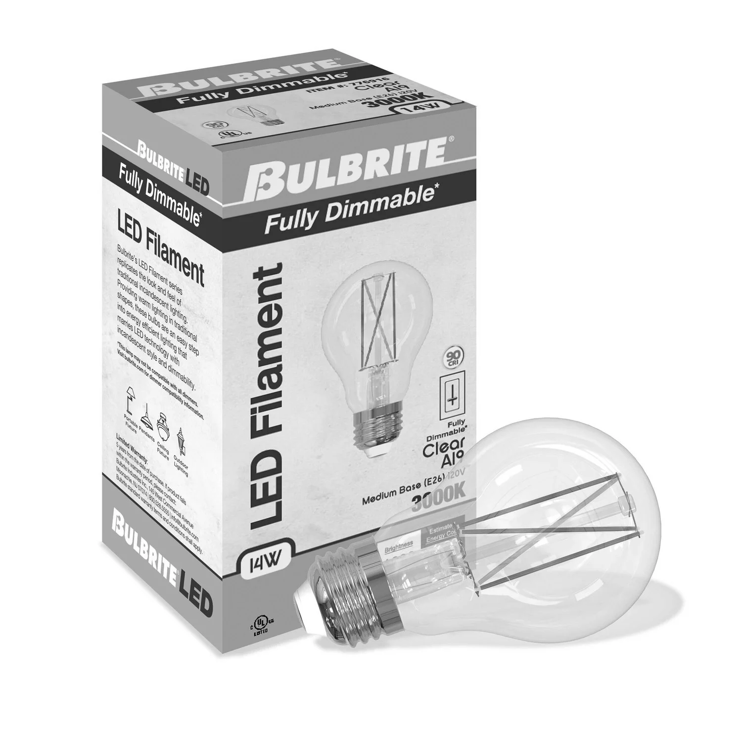 Bulbrite LED 14 W A19 Light Bulb With Medium Screw (E26) Base - view 2