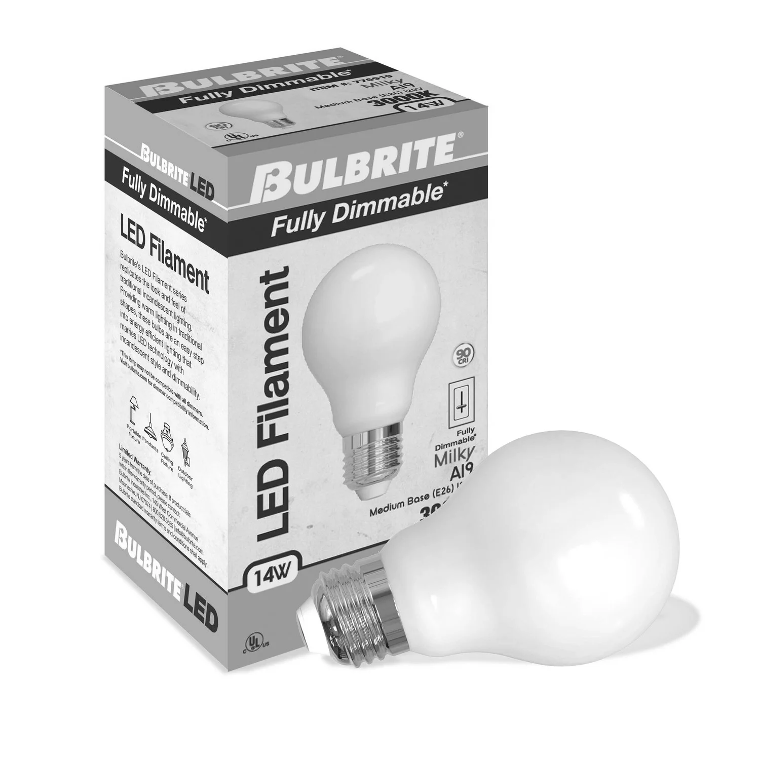 Bulbrite LED 14 W A19 Light Bulb With Medium Screw (E26) Base - view 7