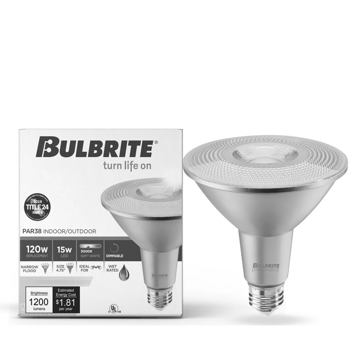 Bulbrite LED 15 W Par38 Light Bulb With Medium Screw (E26) Base, 3000K (Soft White Light) - view 2