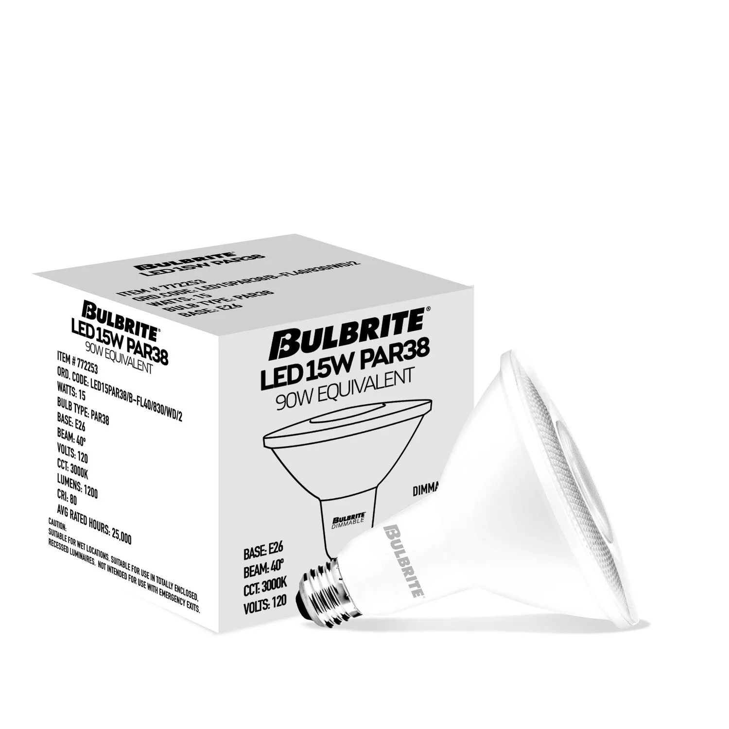 Bulbrite LED 15 W Par38 Light Bulb With Medium Screw (E26) Base - view 2