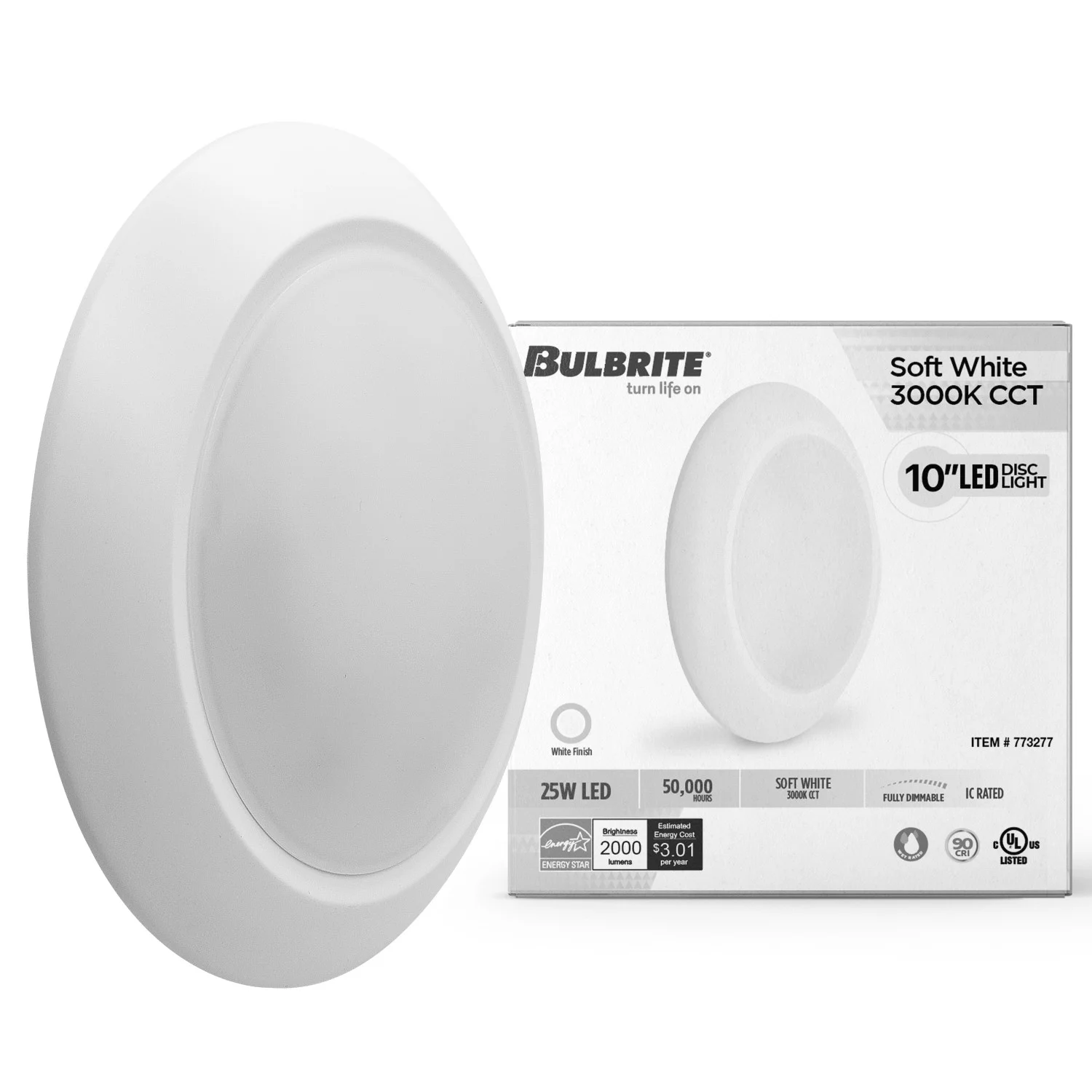 Bulbrite 25-W LED 10" Disc, 5 CCT - 27/30/35/40/50K 2000 Lumens - view 2
