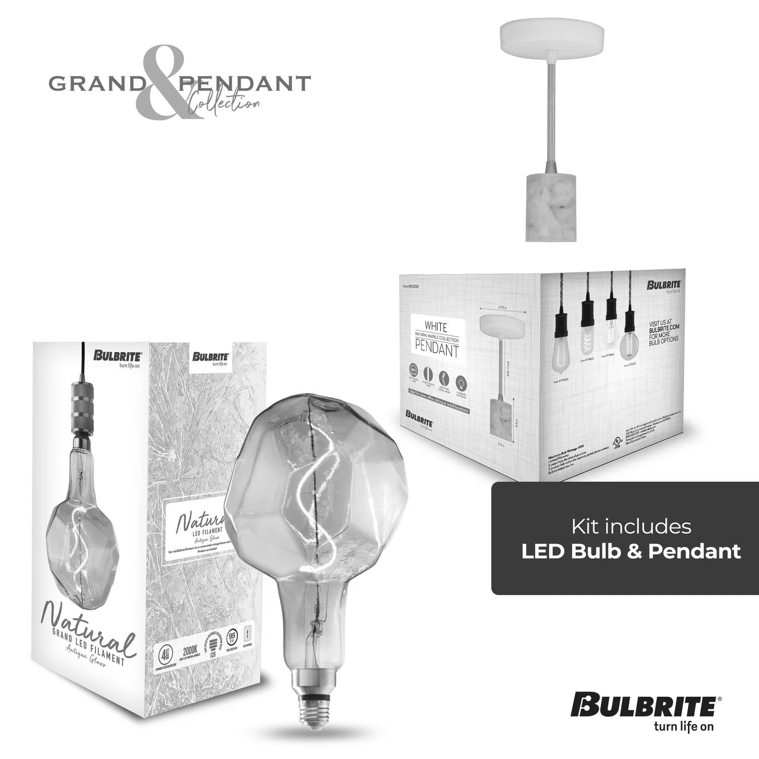 Bulbrite LED 4 W Pendant Fixture With An Antique Finish, 2000K (Amber Light) - view 2