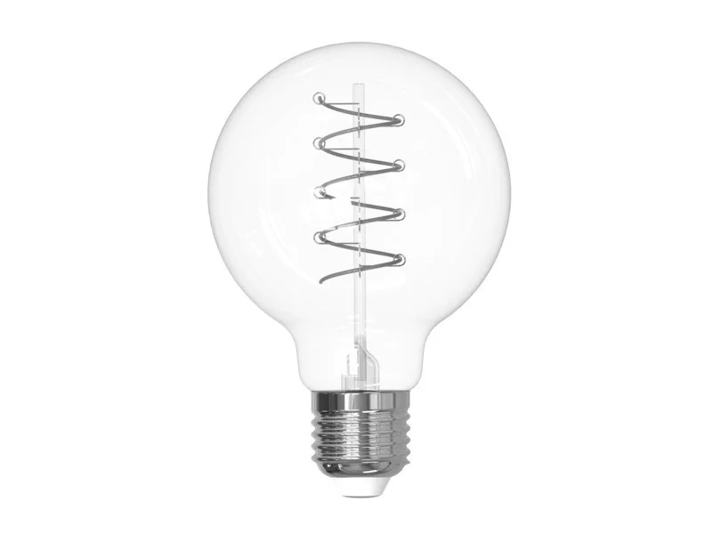 Bulbrite LED 4.5 W G25 Spiral Light Bulb With A Clear Finish And Medium Screw (E26) Base, 2100K (Amber Light)