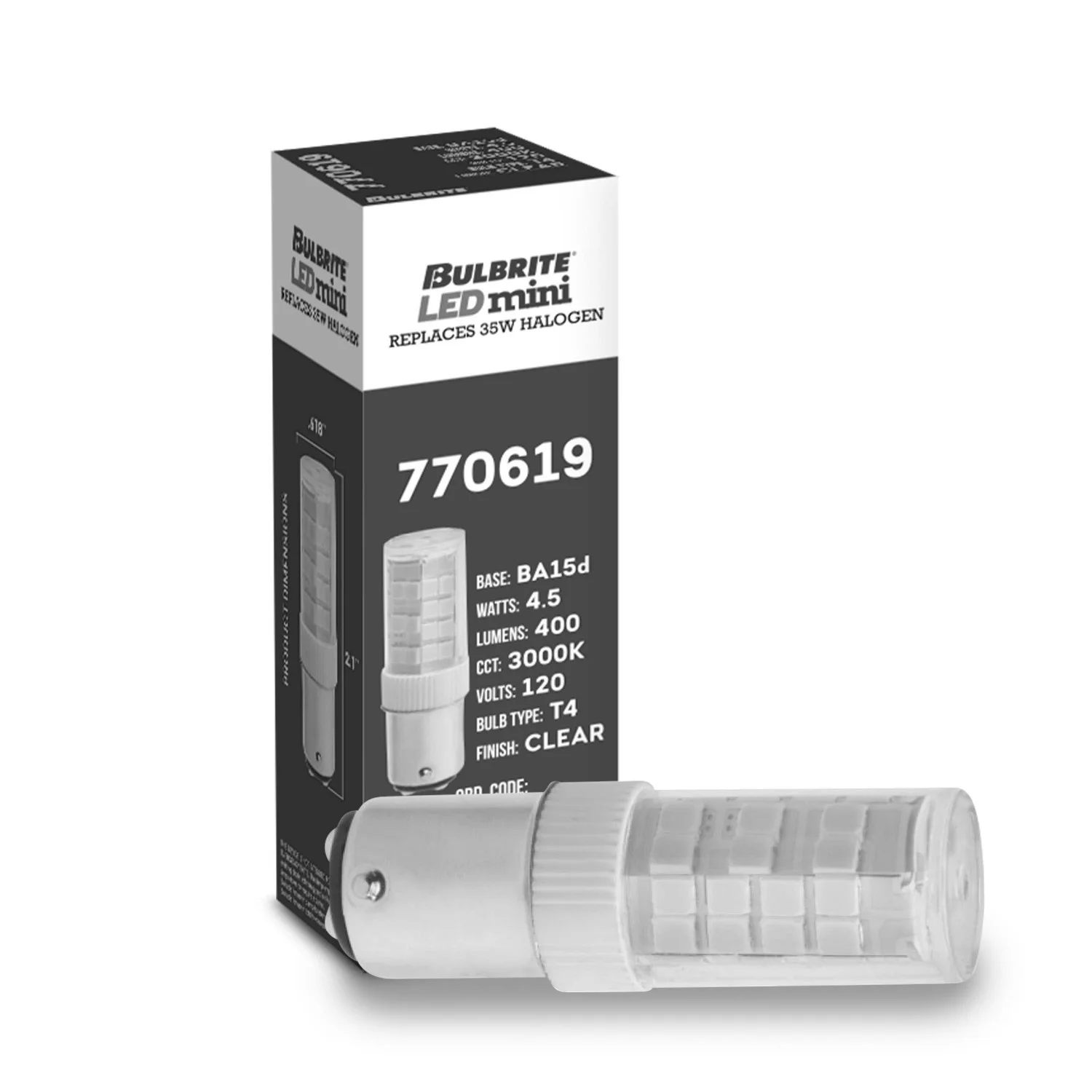 Bulbrite LED 4.5 W T5 Light Bulb With A Clear Finish And Double-Contact Bayonet (Ba15d) Base - view 3