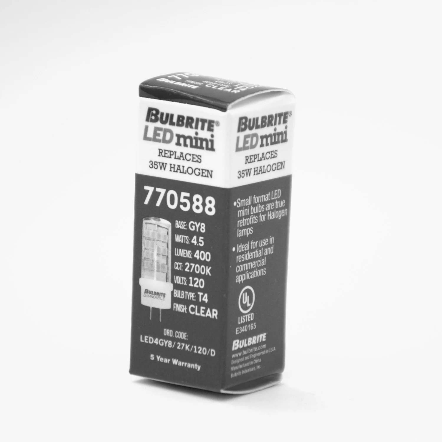 Bulbrite LED 4.5 W T6 Light Bulb With A Clear Finish And Bi-Pin (Gy8) Base - view 2