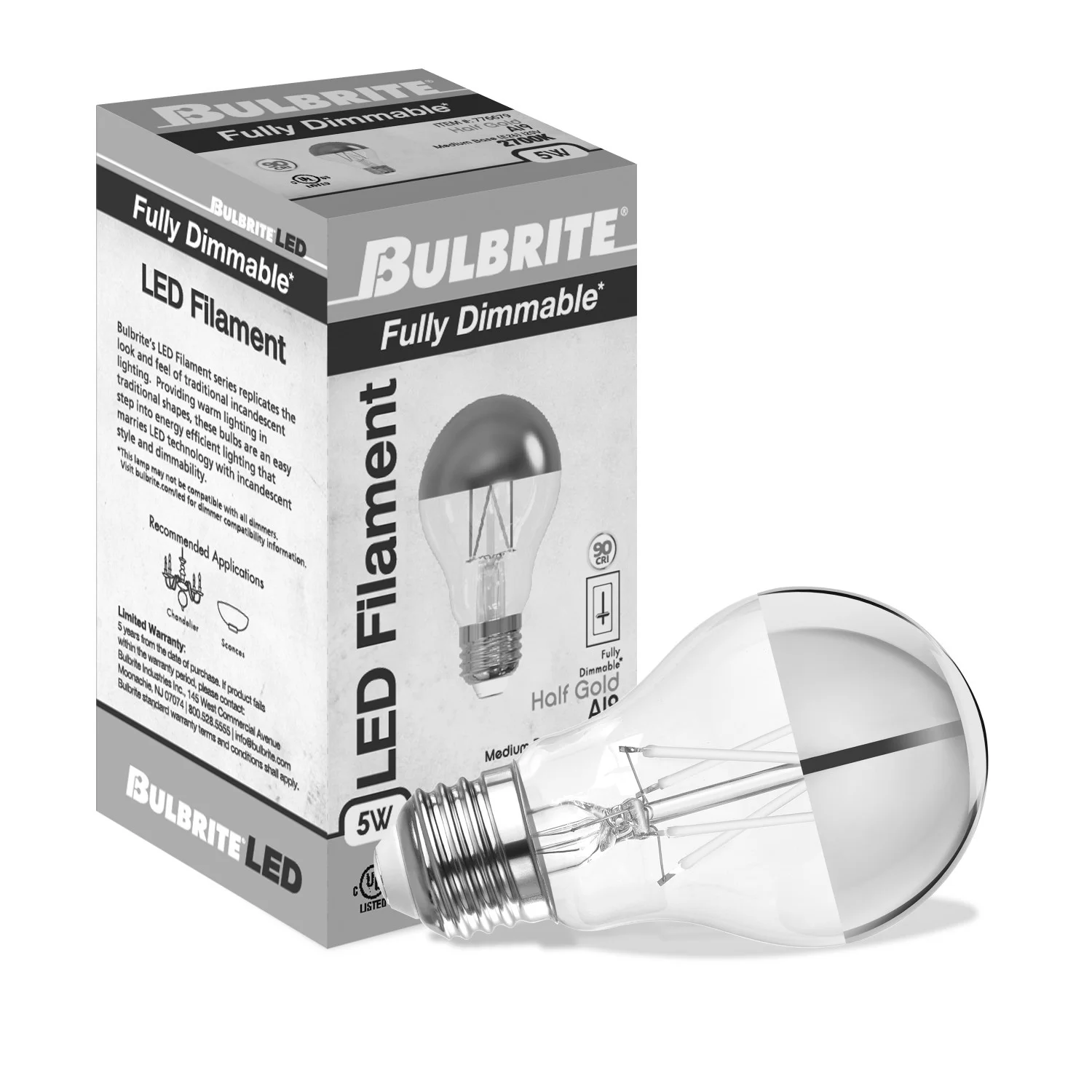 Bulbrite LED 5 W A19 Light Bulb With Medium Screw (E26) Base, 2700K (Warm White Light) - view 7