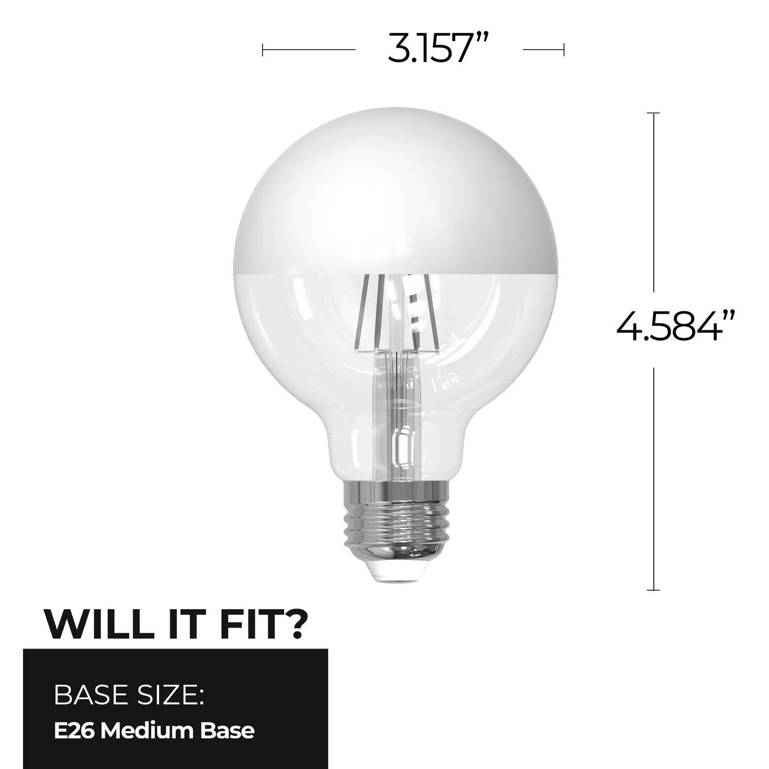 Bulbrite LED 5 W G25 Light Bulb With Medium Screw (E26) Base, 2700K (Warm White Light) - view 9