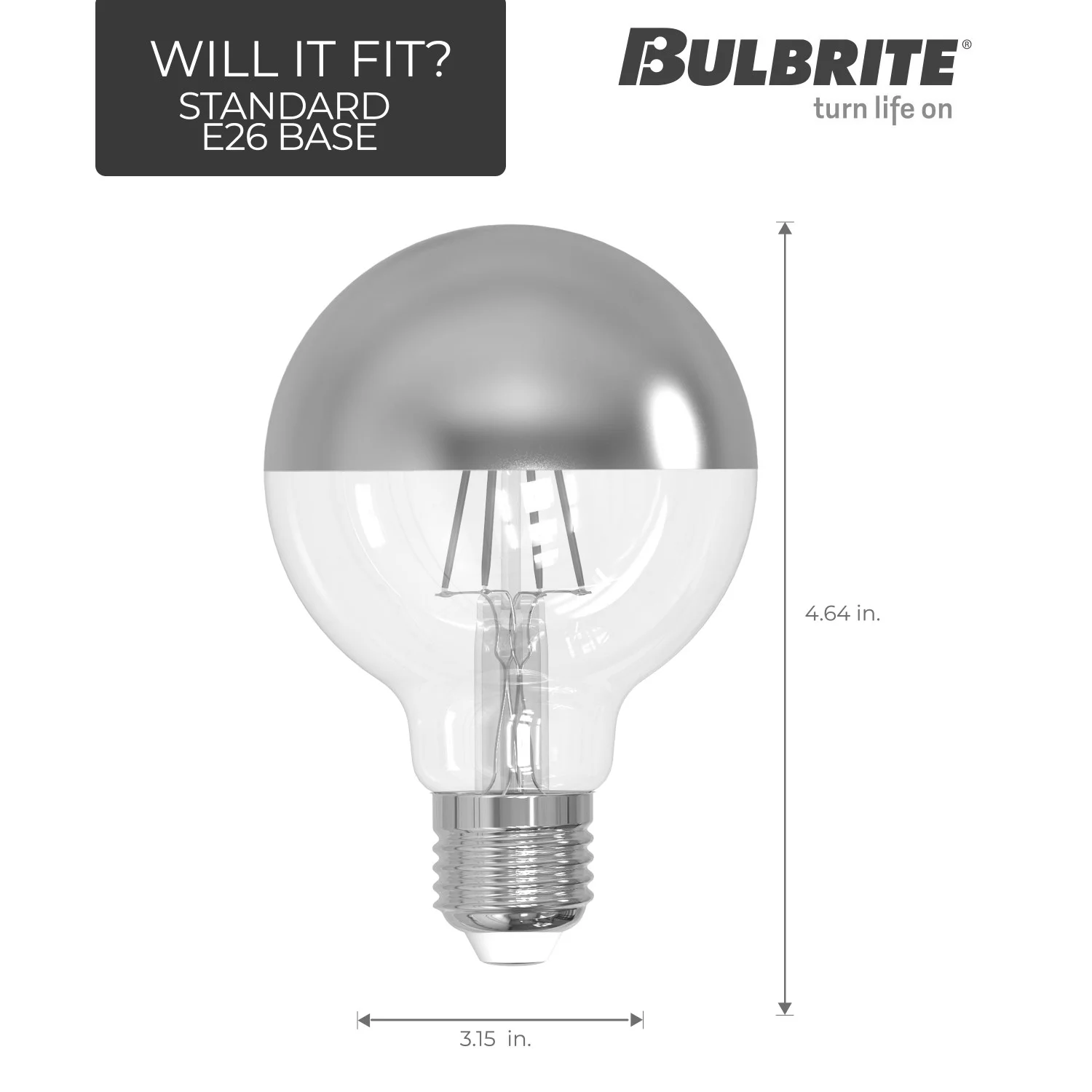 Bulbrite LED 5 W G25 Light Bulb With Medium Screw (E26) Base, 2700K (Warm White Light) - view 6