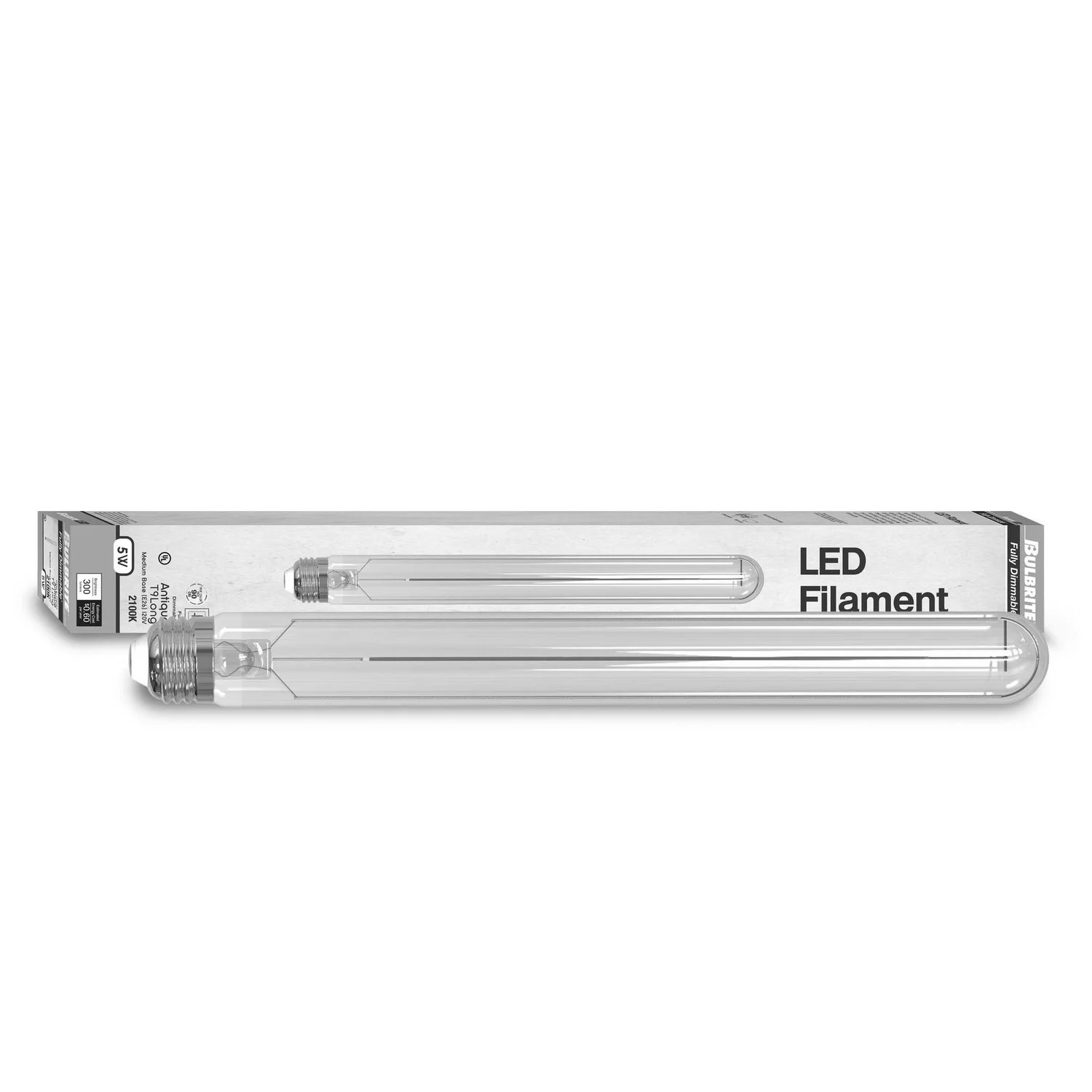 Bulbrite LED 5 W T9 11" Light Bulb With An Antique Finish And Medium Screw (E26) Base, 2100K (Amber Light)