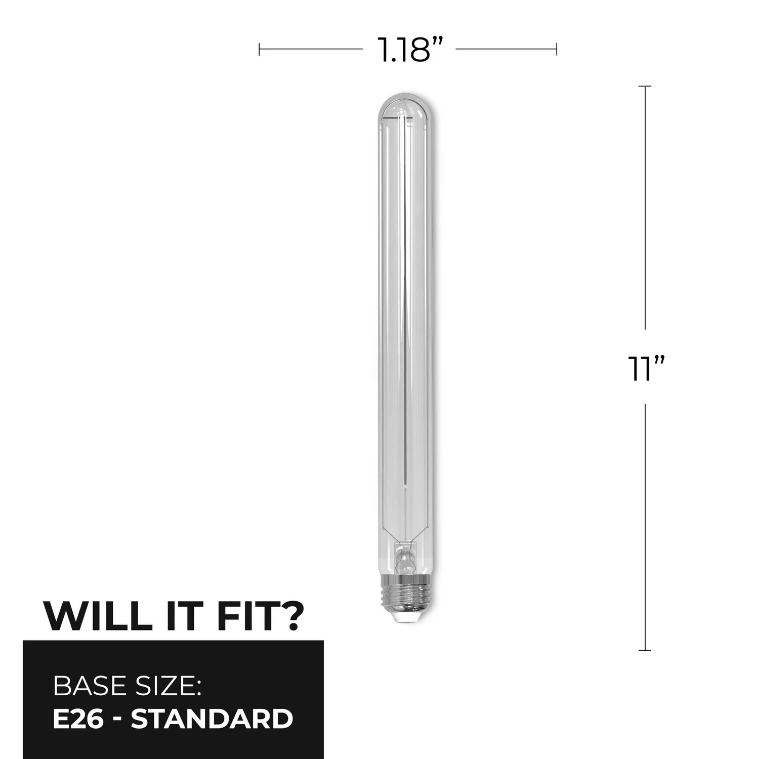 Bulbrite LED 5 W T9 11" Light Bulb With An Antique Finish And Medium Screw (E26) Base, 2100K (Amber Light) - view 2