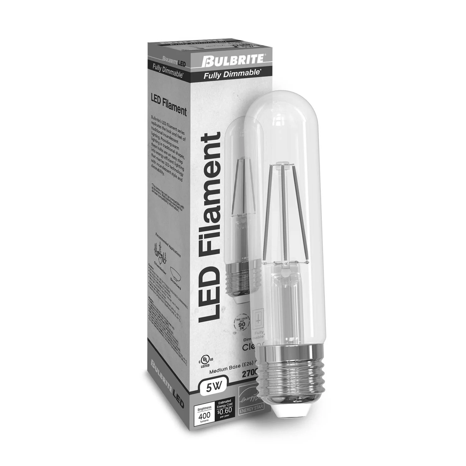 Bulbrite LED 5 W T9 5" Light Bulb With A Clear Finish And Medium Screw (E26) Base