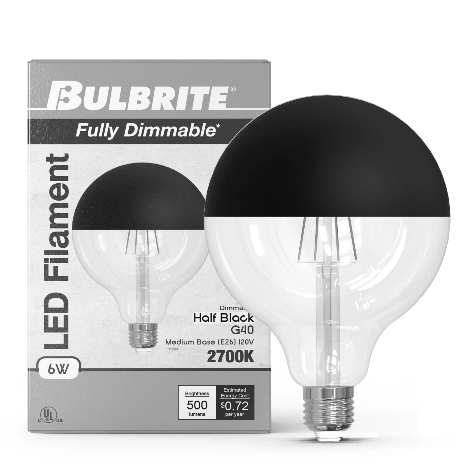 Bulbrite LED 6 W G40 Light Bulb With Medium Screw (E26) Base, 2700K (Warm White Light)