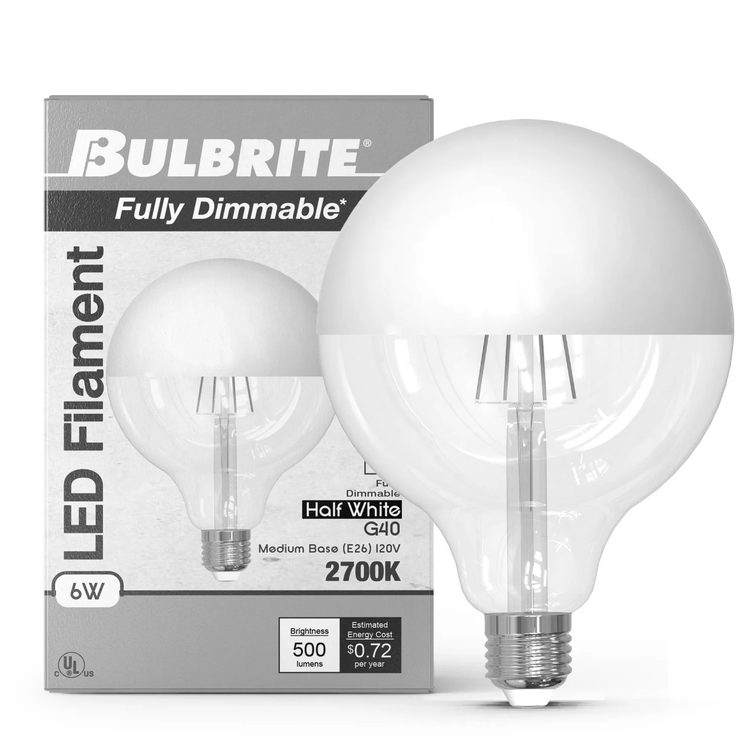 Bulbrite LED 6 W G40 Light Bulb With Medium Screw (E26) Base, 2700K (Warm White Light) - view 11