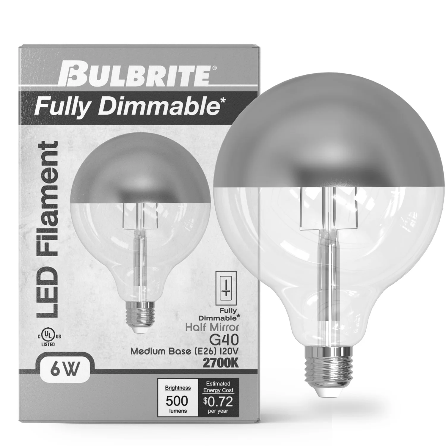 Bulbrite LED 6 W G40 Light Bulb With Medium Screw (E26) Base, 2700K (Warm White Light) - view 4