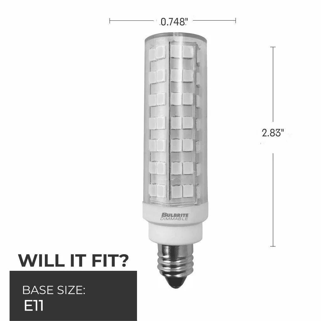 Bulbrite LED 6.5 W T6 Light Bulb With A Clear Finish And Mini-Candelabra Screw (E11) Base - view 3