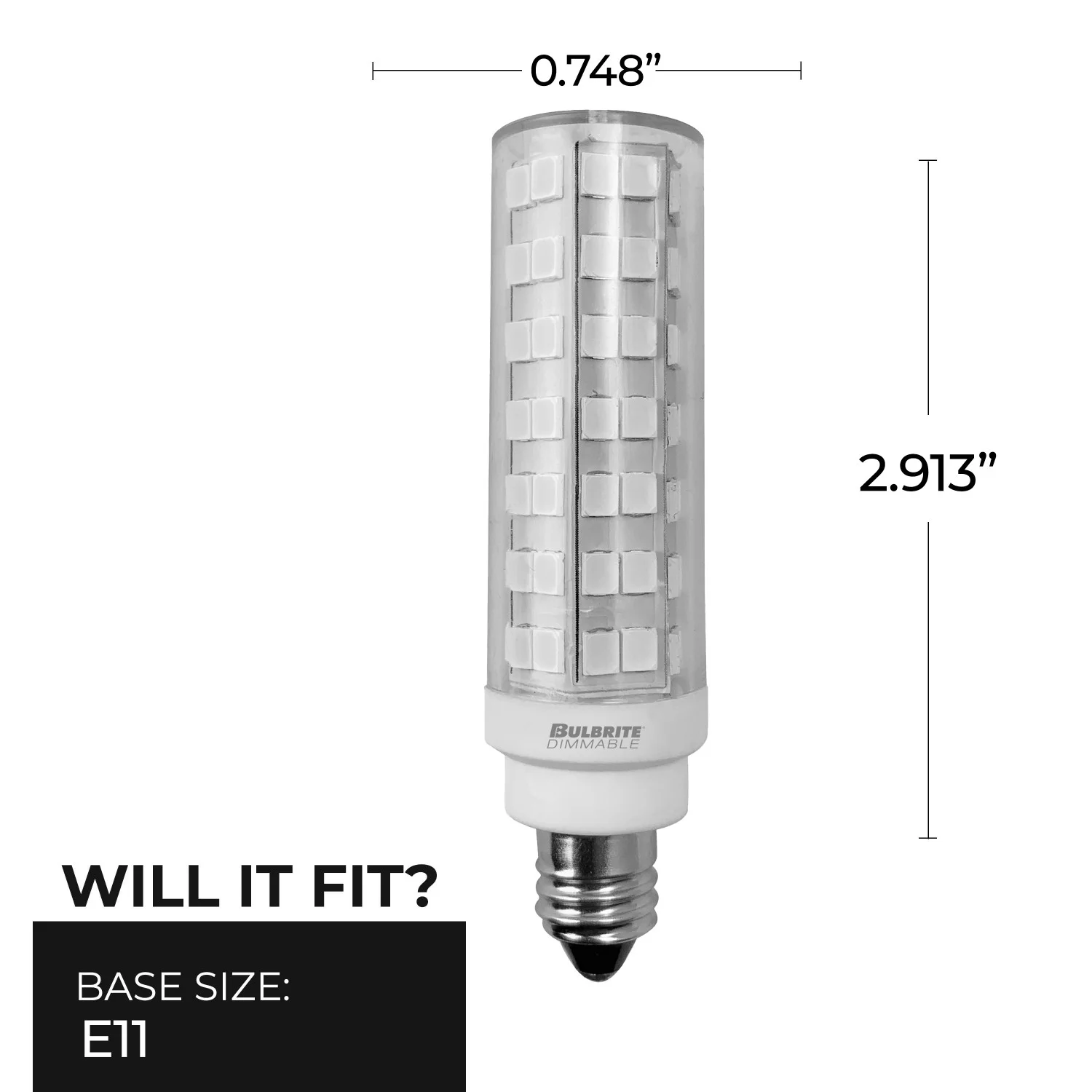 Bulbrite LED 6.5 W T6 Light Bulb With A Clear Finish And Mini-Candelabra Screw (E11) Base - view 5