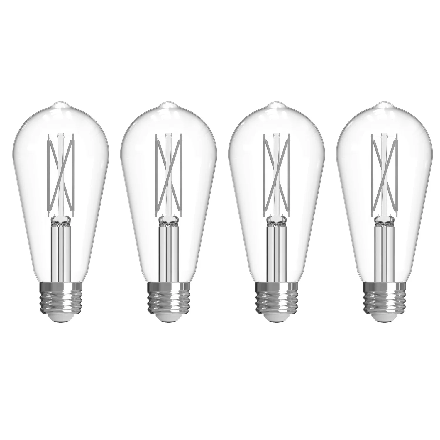 Bulbrite LED 7.6 W ST18 Light Bulb With A Clear Finish And Medium Screw (E26) Base, Pack Of 4