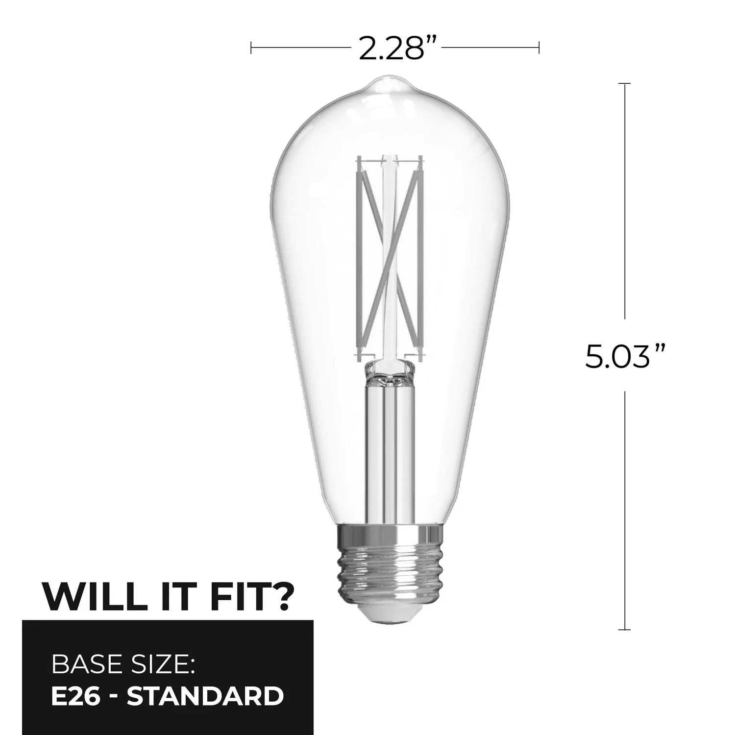 Bulbrite LED 7.6 W ST18 Light Bulb With A Clear Finish And Medium Screw (E26) Base, Pack Of 4 - view 3