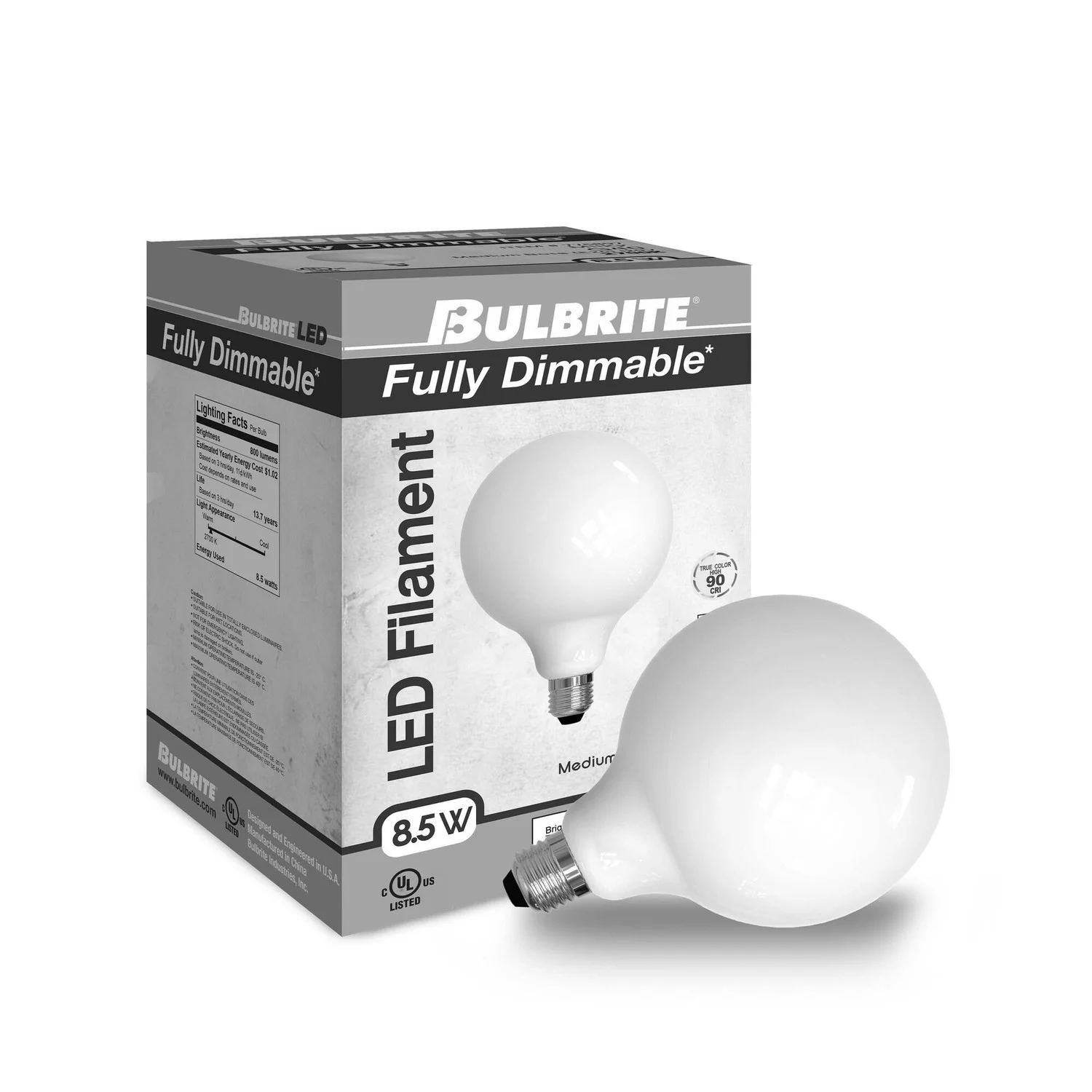 Bulbrite LED 8.5 W G40 Light Bulb With Medium Screw (E26) Base - view 3