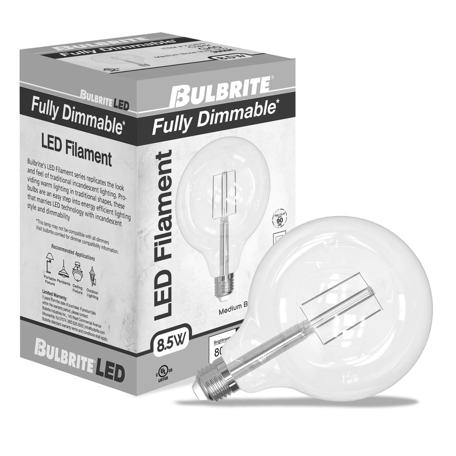 Bulbrite LED 8.5 W G40 Light Bulb With Medium Screw (E26) Base - view 5