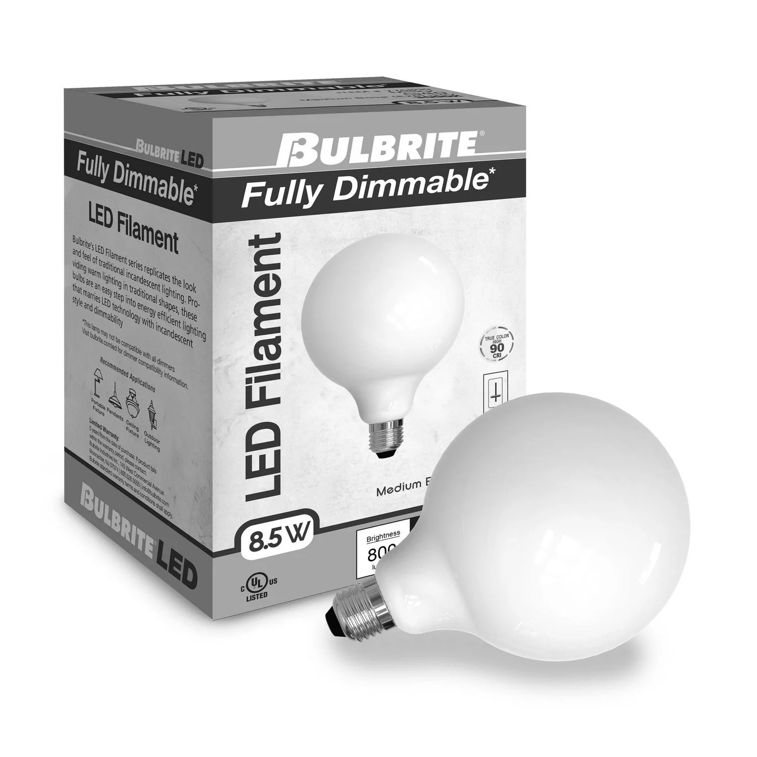 Bulbrite LED 8.5 W G40 Light Bulb With Medium Screw (E26) Base - view 7