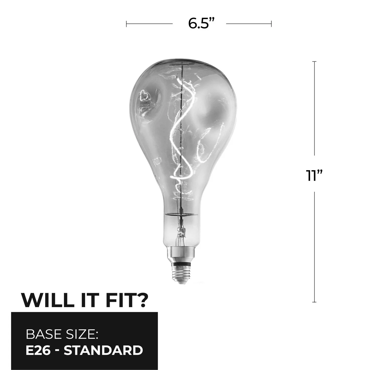 Bulbrite LED Grand Filament Nostalgic Droplet Shaped Light Bulb, 60 W Equivalent, Medium Base (E26),...