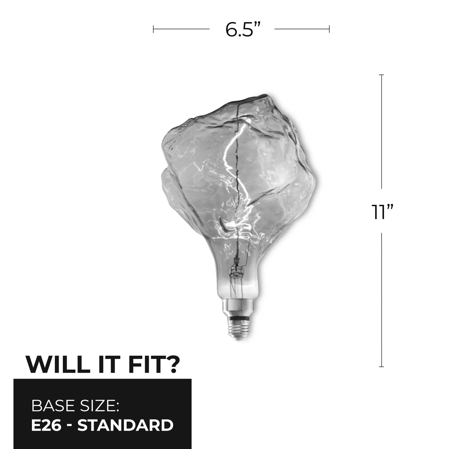 Bulbrite LED Grand Filament Nostalgic Iceberg Shaped Light Bulb, 60 W Equivalent, Medium Base (E26),...