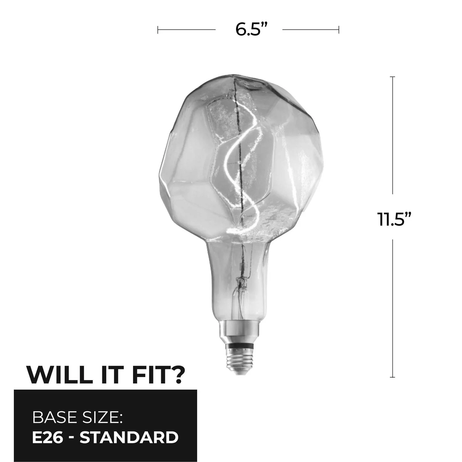 Bulbrite LED Grand Filament Nostalgic Jewel Shaped Light Bulb, 60 W Equivalent, Medium Base (E26),2000K, Antique