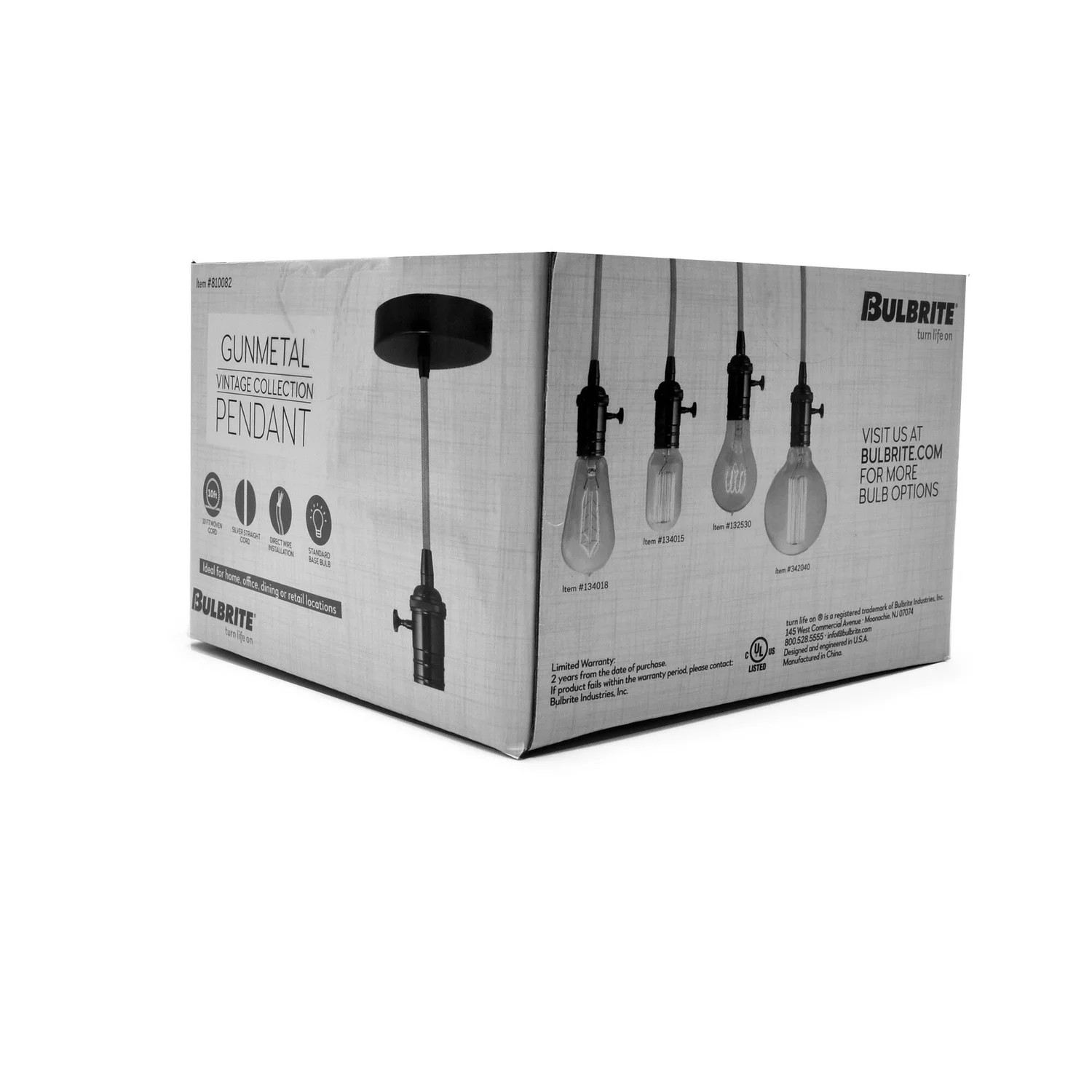 Bulbrite LED Pendant Fixture With A Gunmetal Finish - view 2