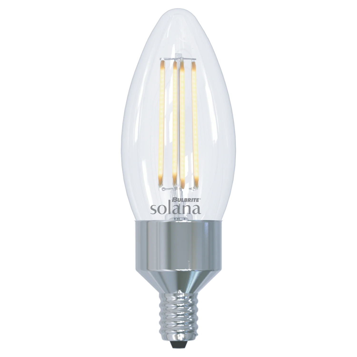 Bulbrite Solana Smart LED Wifi Light Bulb, B11 / E12 Base, 4W, 2200K-6500K, Clear Finish