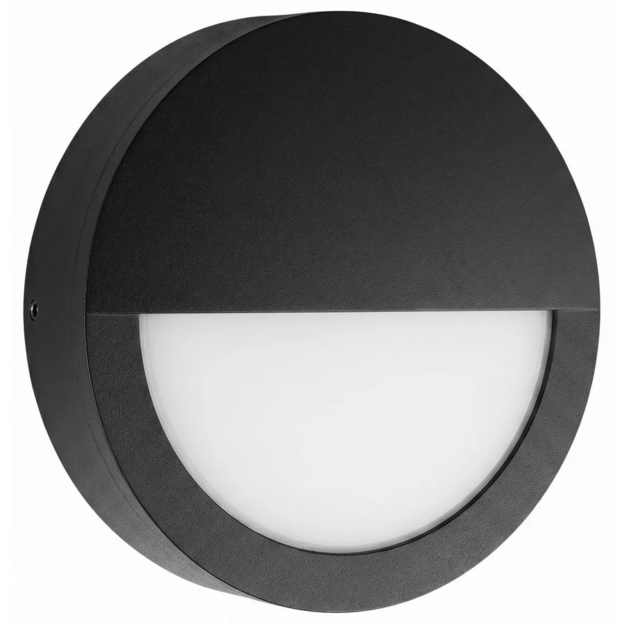 Bulkhead Outdoor Fixture, 120-277V, 9/12/15W, 900/1200/1500 lumens, 3000K/4000K/5000K, 0-10V dimmable, Black Finish