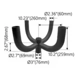 Bullhorn Quad Bracket, 2-3/8” O.D. vertical tenon, four fixture mount - view 2