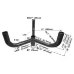 Bullhorn Triple Bracket, Mount Over 2-3/8” O.D. Vertical Tenon, Three Fixtures Adjustable - view 3