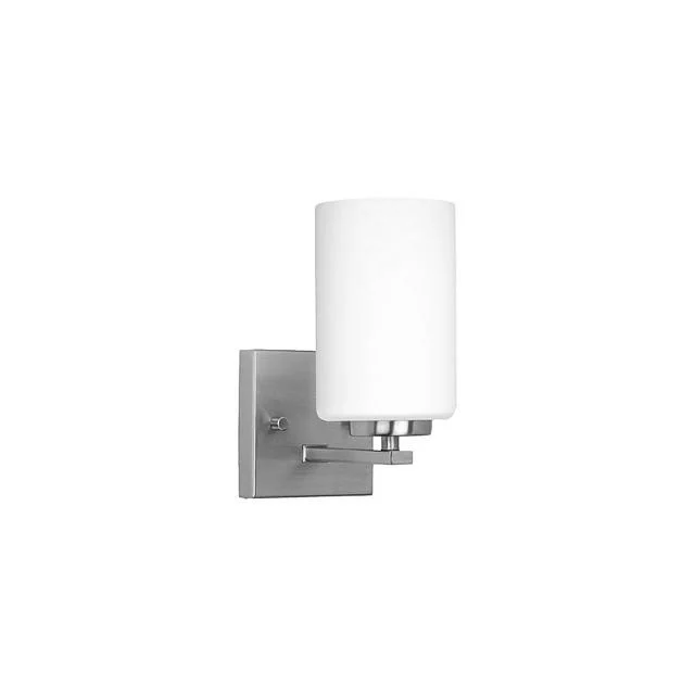 Burling 1-Light Vanity, Frosted White Glass, Brushed Nickel|Black|Aged Brass, 120V - view 2