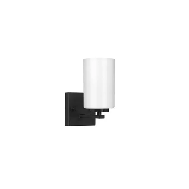 Burling 1-Light Vanity, Frosted White Glass, Brushed Nickel|Black|Aged Brass, 120V - view 3