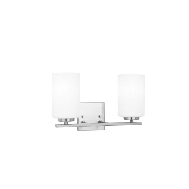 Burling 2-Light Vanity, Frosted White Glass, 2 x 60W, 120V, Medium Socket, Brushed Nickel|Black|Aged Brass