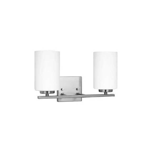 Burling 2-Light Vanity, Frosted White Glass, 2 x 60W, 120V, Medium Socket, Brushed Nickel|Black|Aged Brass - view 2