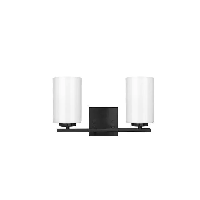 Burling 2-Light Vanity, Frosted White Glass, 2 x 60W, 120V, Medium Socket, Brushed Nickel|Black|Aged Brass - view 3