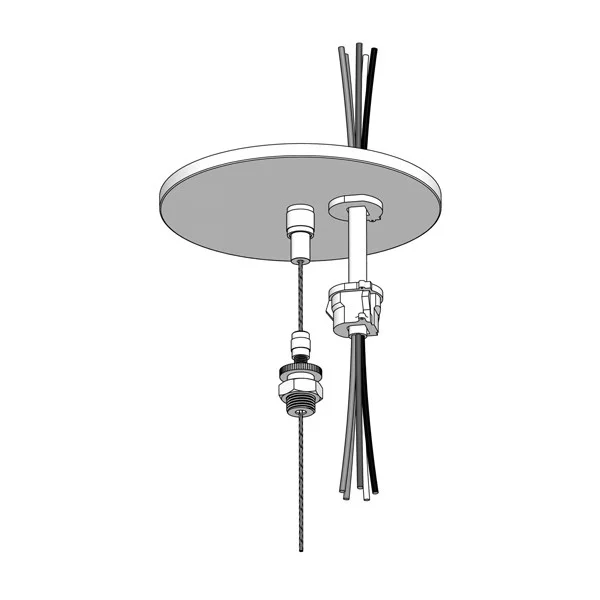 Cable Canopy Kit, White or Black, 2-Piece Cable Coupler, GR-3/8 Gripper, 50" 1/16" Cable, 60" 18/3 & 22/2 Cord