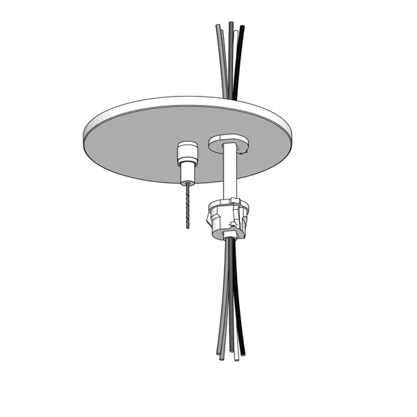Cable Canopy Kit, White and Black Finish, 2-Piece Cable Coupler, GR-1/4 Gripper, 120" 1/16" Cable, 130" 18/4 & 22/2 Cord