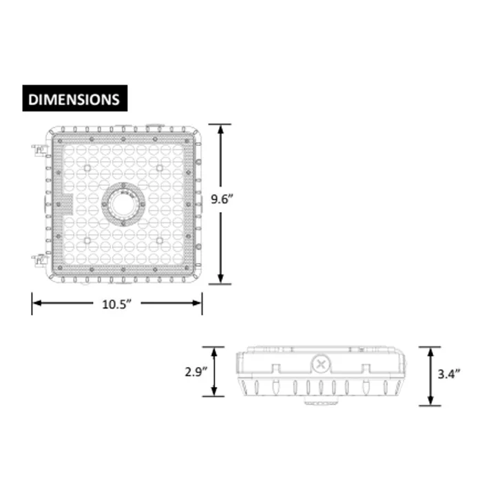 Best Lighting CP-10L-LKFS, White, Lumen and Kelvin Field Selectable Canopy - view 2