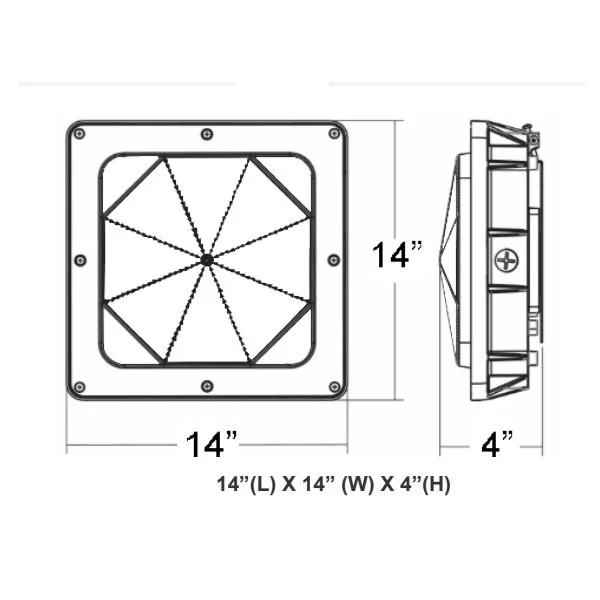CDL2 Series 80 W LED Low Profile Canopy/Garage Light, Cool White - view 2