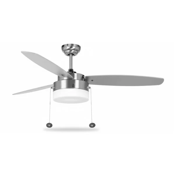 Ceiling Fan, 1x19W, 89lm/W, 3000K, Brushed Nickel, Reversible Walnut/Silver Blades