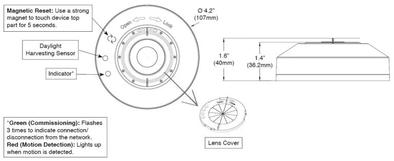 Ceiling Mount PIR Occupancy Sensor with Daylight Harvesting, Wireless Bluetooth - view 2