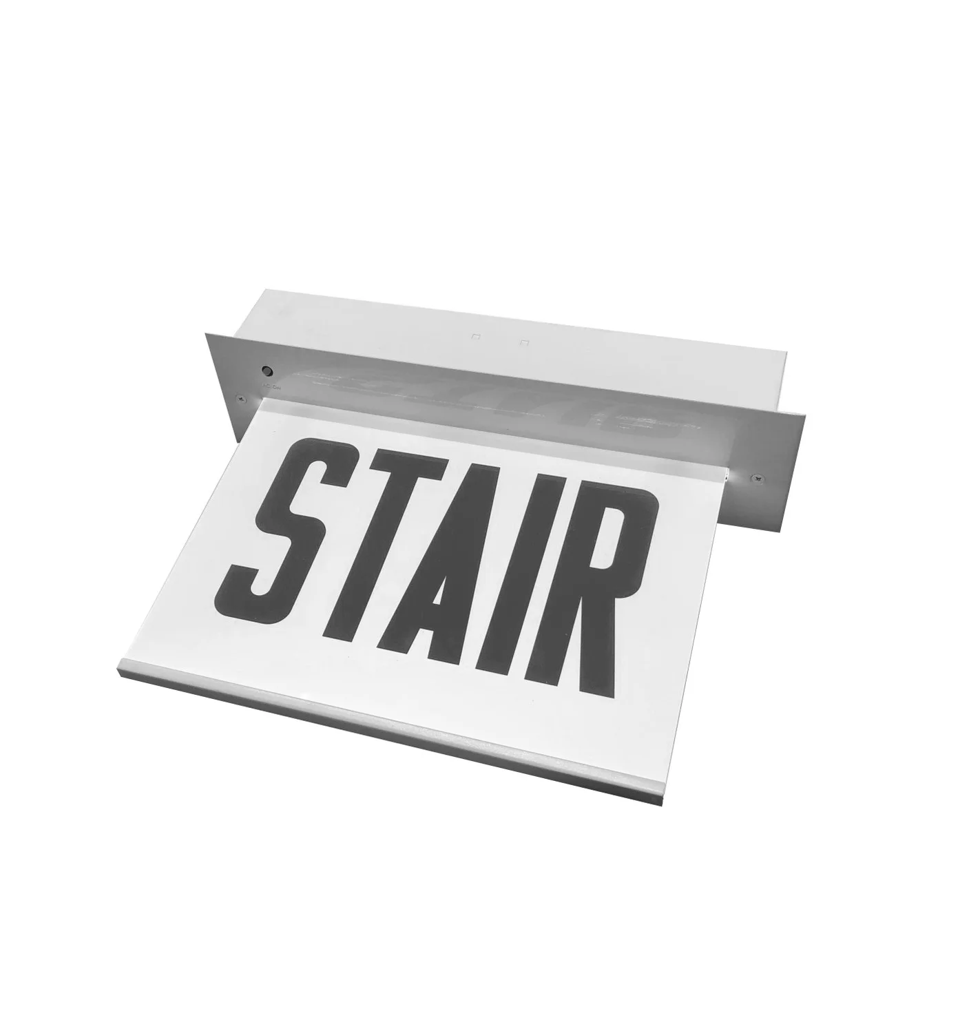 Chicago Approved Recessed Edgelit Aluminum Exit Sign, Single Face, Red On White - view 3