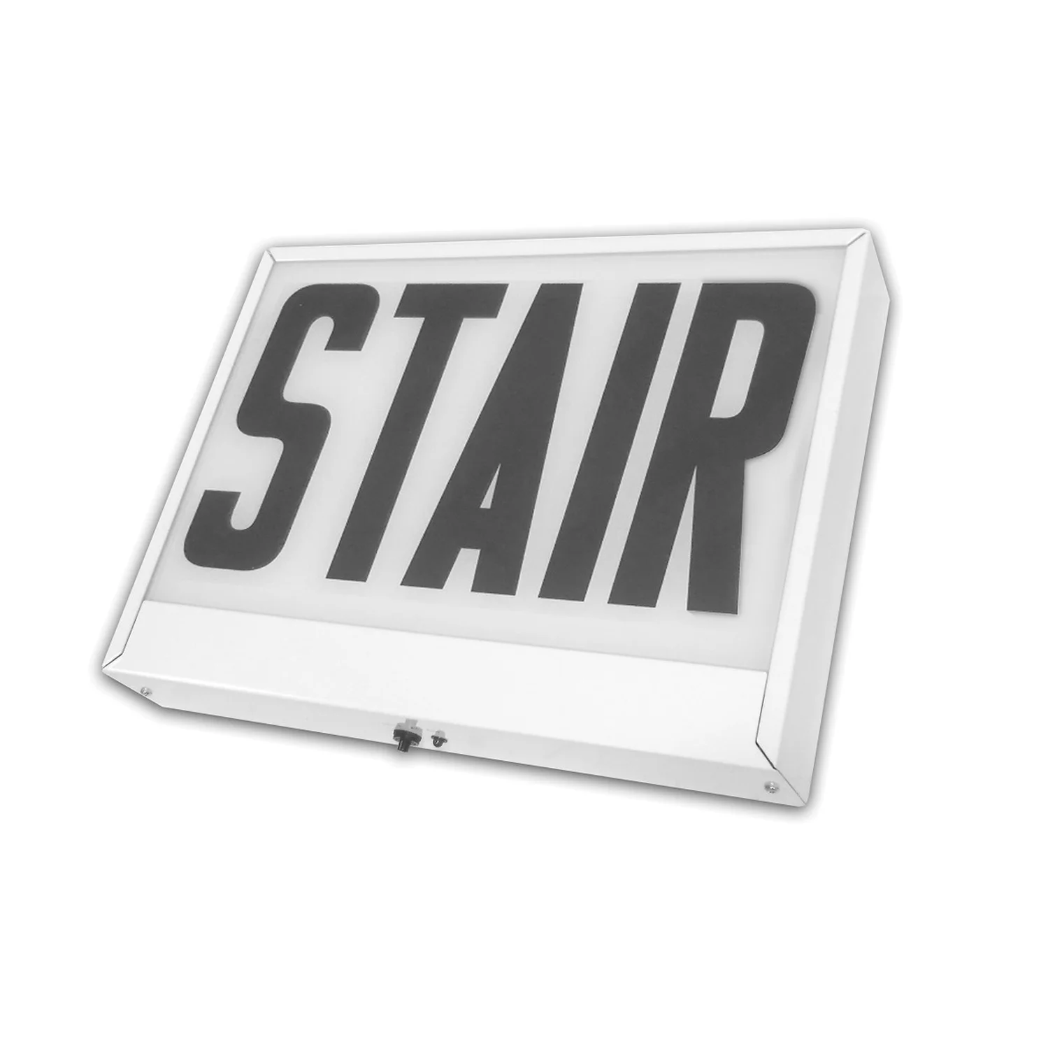Chicago Approved Steel Exit/Stair Sign, Universal, Single Face, Red On White, Battery Backup - view 3