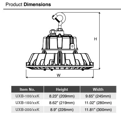 Circular LED High Bay, 180W-240W Power and CCT Adjustable - view 2
