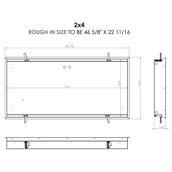 Cleanroom LED Luminaire, 2x4 Size, 4000K, 7000 Lumens, 20 Gauge Cold Roll Steel, 18 Gauge Cold Roll ...