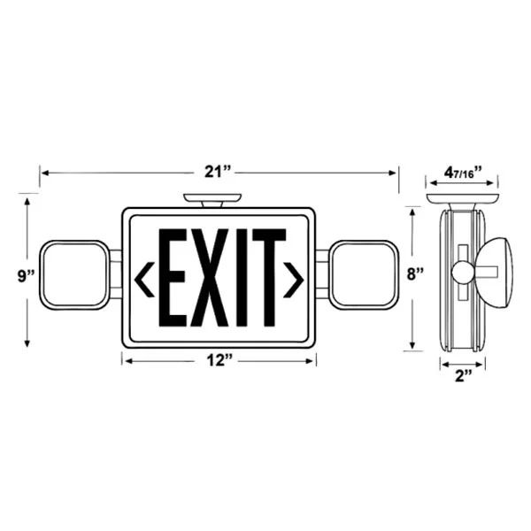 3.8 W Combination LED Exit Sign & Emergency - view 2