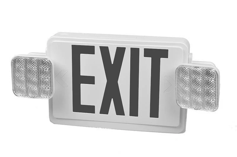 Combination LED Exit Sign & Emergency, Single/Double Faceplate, White, Red Letters - view 3